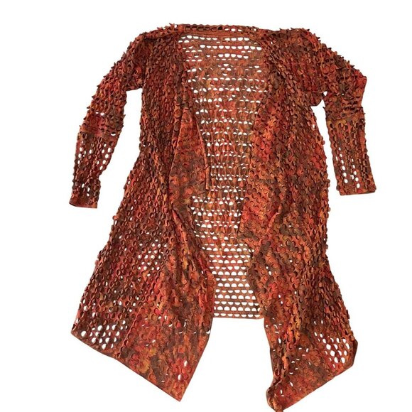 Funky Linea Domani Limited Collection Laser-Cut Open Front Cardigan medium fal… - Picture 9 of 13